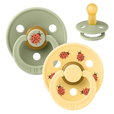 BIBS - Sutter Studio Colour rund 2 PACK Ladybug Latex - Sage - Size 2