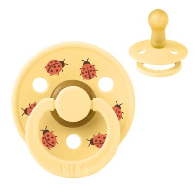 BIBS Rund Colour Sut - Str. 2 - Naturgummi - Ladybug Studio - Pale Butter