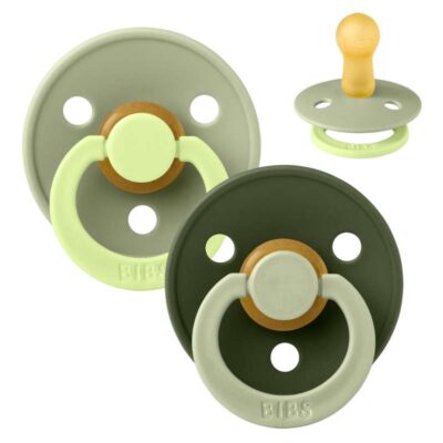 Bibs Studio Colour 2 Pack Fusion Latex Size 2 Sage Hunter Green Mix