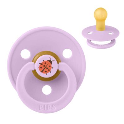 BIBS Rund Colour Sut - Str. 1 - Naturgummi - Ladybug Studio - Violet Sky