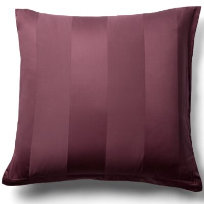 Pudebetræk - 60x63 cm - 100% bomuldssatin - Blommefarvet brede striber