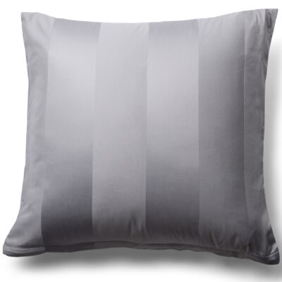 Pudebetræk - 60x63 cm - 100% bomuldssatin - Grå brede striber