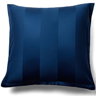 Pudebetræk - 60x63 cm - 100% bomuldssatin - Blå brede striber