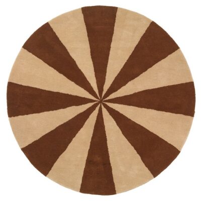 ferm Living Gulvtæppe - Uld - Ø: 130 cm - Brick/Hvid