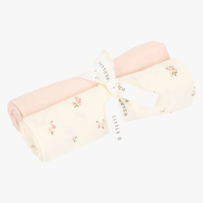 Little Dutch - Stofbleer 2 pak muslin - Fairy Blossom & Blossom - 70 x 70 cm - White