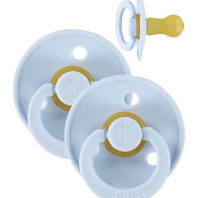 BIBS Colour Sutter - Str. 1 - 2-pak - Rund - Baby Blue
