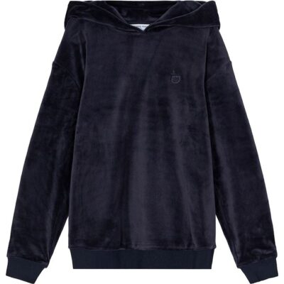 Designers Remix Hættetrøje - Velour - Frances - Navy