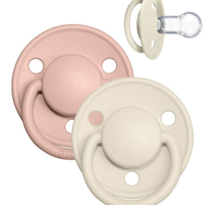 BIBS De Lux Sutter - Onesize - 2-pak - Rund - Ivory/Blush