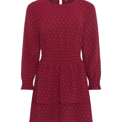 Grunt Kjole - GrSpelug - Dot - Dark Red