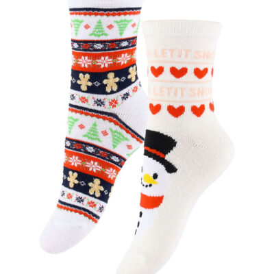Kids Only Strømper - 2-pak - KogChristmas - Cloud Dancer/Snowman