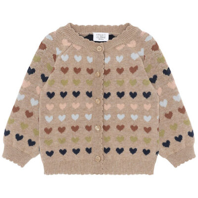 Hust and Claire Cardigan - HCCilja - Biscuit m. Hjerter