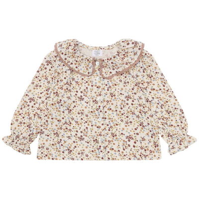Hust and Claire Skjortebluse - HCKaroline - French Oak m. Blomst