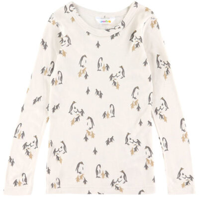 Joha Bluse - Viskose/Bambus - Lys Beige m. Print