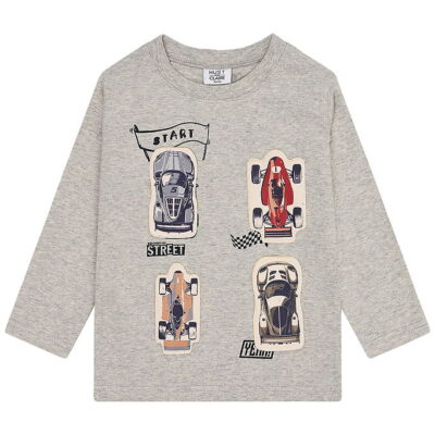 Hust and Claire Bluse - HcAnton - Soft Grey Melange m. Racerbile