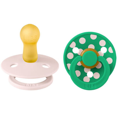 BIBS Rund Colour Sut - 2-Pak - Str. 2 - Naturgummi - Polka Studio - Petal/Cactus