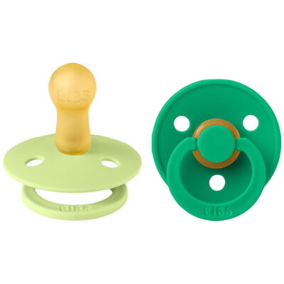 BIBS Rund Colour Sut - 2-Pak - Str. 2 - Naturgummi - Matcha/Cactus
