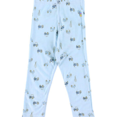 Joha Leggings - Bambus - Lyseblå m. Traktorer