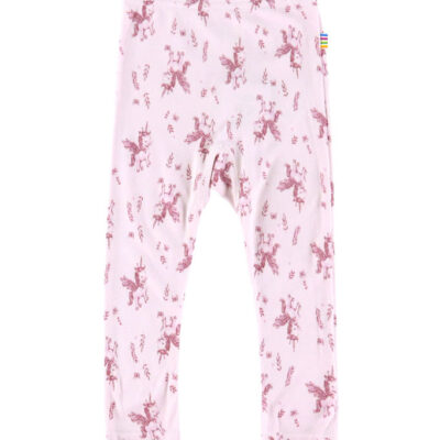Joha Leggings - Bambus - Lyserød m. Enhjørninger