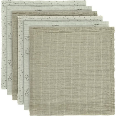 Pippi Stofbleer - Musselin - 6-pak - 65x65 cm - Dried Sage