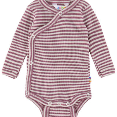 Joha Slå-om Body l/æ - Uld/Silke - Rib - Lyng/Stribet