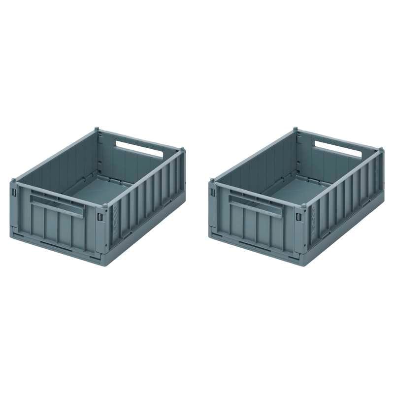 Liewood Weston Opbevaringsboks - Small - 2-pak - Whale Blue