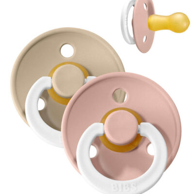 BIBS Colour Natsutter - Str. 1 - 2-pak - Rund - Blush/Vanilla