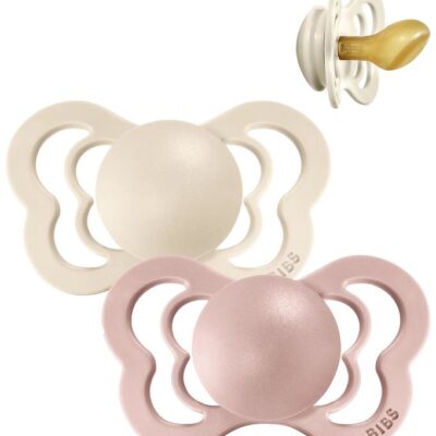 BIBS Couture Sutter - Str. 1 - 2-pak - Anatomisk - Ivory/Blush