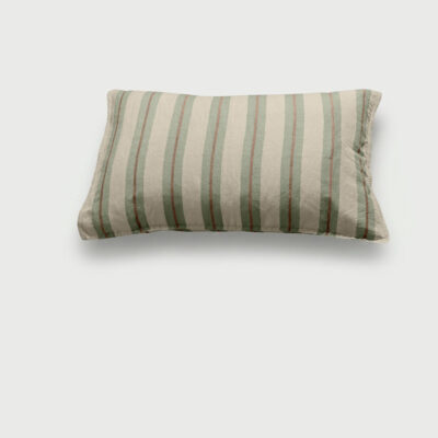 DAWN Hør Bomuld Pudebetræk (70x70) - Ivory / Nordic Green / Mocha Brown - 100% økologisk bomuld -