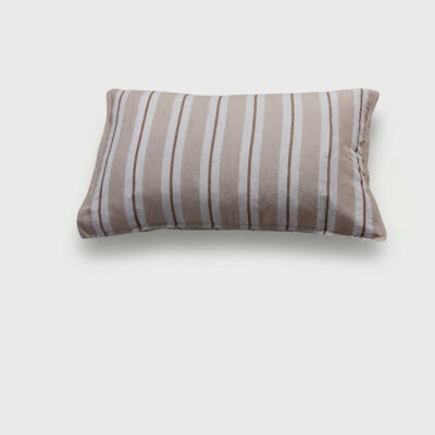 DAWN Hør Bomuld Pudebetræk (50x70) - Stone / Pearl Grey / Chocolate - 100% økologisk bomuld -