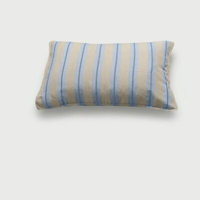 DAWN Hør Bomuld Pudebetræk (60x63) - Ivory / Arctic Blue / Midnight Blue - 100% økologisk bomuld -