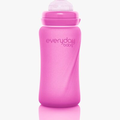 Everyday Baby Varmeindikator Sutteflaske Glas 240 ml, Cerise