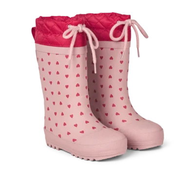 Termo Gummistøvle m. Uldfoer - Rose Heart - 25