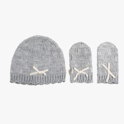 Petite Chérie Atelier Agnes Hue Og Vanter, Grey 2-4 år