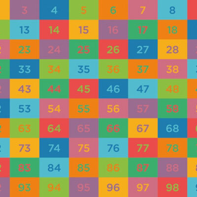 Legetæppe med tallene 1-100.