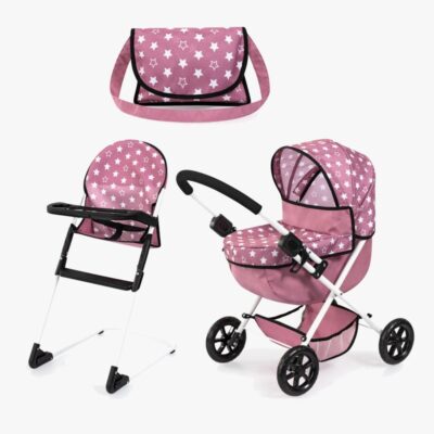 Bayer Design Cosy Sæt Dukkevogn, Pink