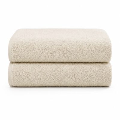 Bomulds håndklæder - 100% bomuld - Badehåndklæder 70x140 cm - 2-pak - Natur