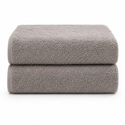 Bomulds håndklæder - 100% bomuld - 50x100 cm - 2-pak - Lysegrå