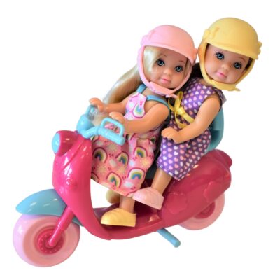 Kiki dukker med motorcykel 11 cm