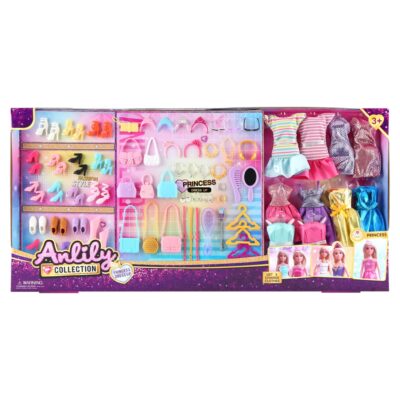 Anlily dukketilbehør med 65 accessoires og tøj