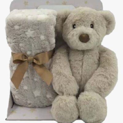 CarloBaby Fleecetæppe og Bamse Bamse, Beige