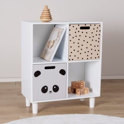 Alice & Fox DELTA Bogreol med Opbevaringskasse, Hvid