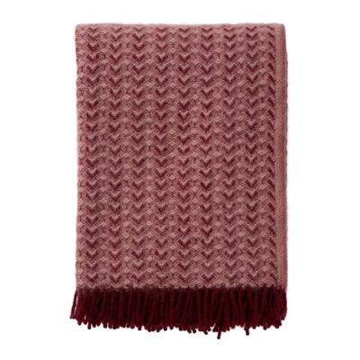 Uldplaid - 130x200 cm - 100% Lammeuld - Ilse Bordeaux Pink