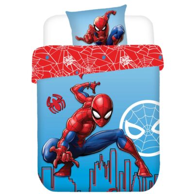 Spiderman sengetøj - 100% bomuld - Børnesengetøj 140x200 cm - Spiderman klar til kamp