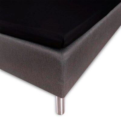 Kuvertlagen 200x200x8 cm - Sort - 100% Bomuldssatin - Lagen til topmadras