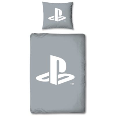 PlayStation sengetøj - 100% bomuld - Børnesengetøj 140x200 cm - Gråt PS5 sengetøj