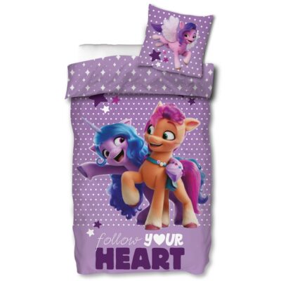 My little pony sengetøj - 150x210 cm - Follow your heart - 2 i 1 design - Sengesæt i 100% bomuld