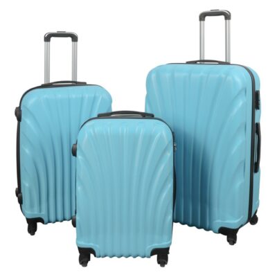Kuffert - Musling lyseblå - Praktisk hardcase kuffert