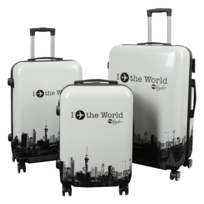 Kuffert - Kuffert med motiv - I Love The World hvid - Hardcase letvægt kuffert