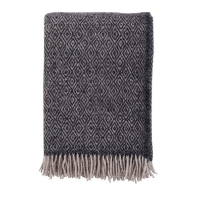 Uldplaid - 130x200 cm - 100% Lammeuld - Stella Coke Grey