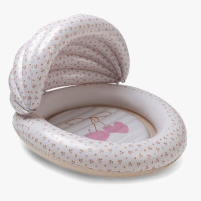 Swim Essentials Badebassin med Solbeskyttelse 100 cm, Cozy Hearts, Badebassin til børn